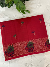 Netkota embriodery saree MS1456 DarkRed