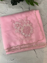 Crush Organza saree with applique work MBS676 BabyPink