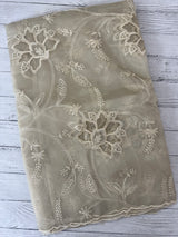 Glass organza saree with applique work- MSHW229 Cloudgrey