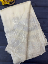 Tissue Organza Applique work saree MS15203
