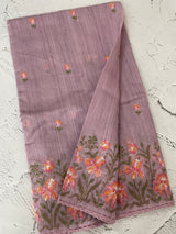 Blended matka Tussar silk saree with embroidery MS4856