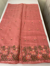 Blended matka Tussar silk saree with embroidery MS4856