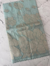 Premium Silk organza saree with applique work MSSA671 PastelBlue