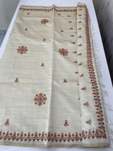 Blended semi tussar silk saree with embroidery MSJ679(5)