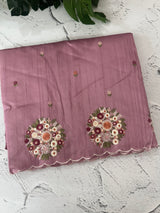Blended tussar silk saree with embroidery- MS1072 OnionPink