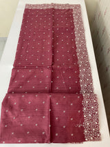 Semi tussar saree with embroidery MST121 - Maroon