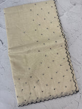Mul Chanderi Tissue silk saree with foil work & scalloped borders - MNM249 Black