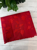 Lightweight Kota Moonga checks saree with applique work MSH202 - Red
