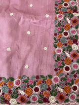 Blended tussar saree with embriodery - MSH6790 OnionPink