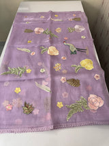 Tissue organza saree with thread pollen work MS15242