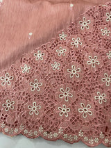 Cutwork Semi tussar saree MTSS674