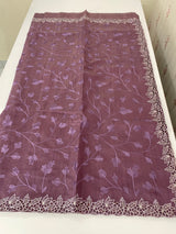 Blended tussar saree with cutwork border- MSHK266