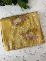 Designer organza-tissue silk blend saree with embroidery MSHW431