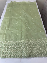 Glassy tissue organza saree with embroidery FKSF133- Dusty Green
