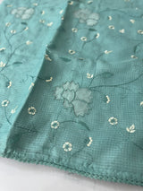 Soft kota silk saree with embriodery and organza applique work MS14509- Blue
