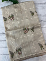Pure soft kota silk saree with embroidery MS19078 Beige