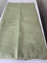 Handworked Crush Organza saree with applique work MBS676 - PastelGreen