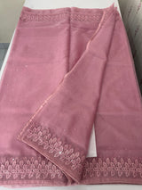 Soft Organza saree with cutwork borders and sequins work - MOS4551