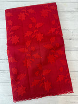 Lightweight Kota Moonga checks saree with applique work MSH202 - Red