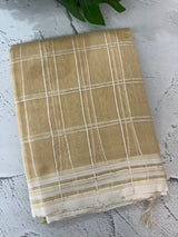 Soft organza saree with thread checks and sequence work MOS867(11) - Beige