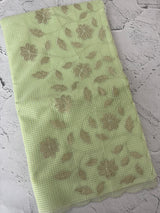 Moonga Kota checks saree with applique work MMC457 PistaGreen