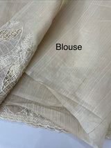 Blended matka Tussar silk saree with cutwork MS4856