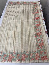 Mul chanderi saree with embriodery & zari lines MSH275