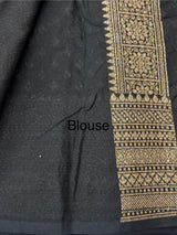Semi Banarasi Georgette saree MKGS612 Black