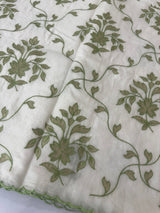 Mul chanderi tissue applique work saree MSH177