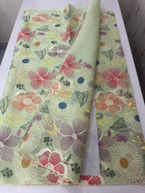 Viscose organza saree with thread work - MSH296 PastelGreen