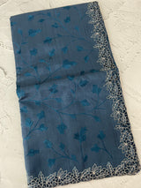Blended tussar saree with cutwork border- MSHK266