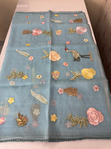 Tissue organza saree with thread pollen work MS15242