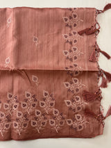 Cutwork Blended matka Tussar silk saree with embroidery MS4899