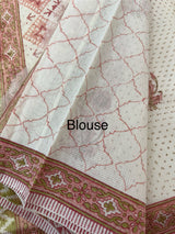 Glass Kota saree with Ajrakh prints MMK121