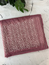 Glass tissue organza saree with embroidery MSF122 DustyPink