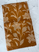 Semi organza saree with appliqué work - MSH906 DuskyOrange(1)