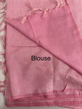 Semi tussar saree with thread work MTS1001 - Cream to Pink