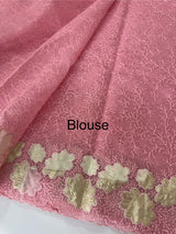 Soft Organza saree with thread work and tissue applique borders - MCW605