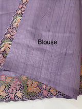 Blended tussar saree with cutwork border- MSHK695