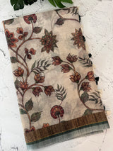 Printed Semi Kota Doria Sarees with blouse - MKD561 (3)