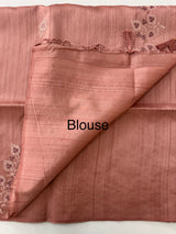 Cutwork Blended matka Tussar silk saree with embroidery MS4899