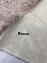 Mul chanderi saree with tissue applique work MSH211 Lavender