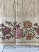 Blended tussar saree with embriodery - MS8665 Chikoo