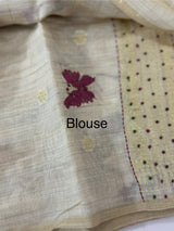 Kanta Handstitched Blended tussar silk saree MS15844