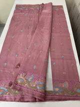 Cutwork Raw silk saree MSH228 DustyOnion