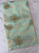 Semi organza saree with thread work - MSH910 PastelAquaBlue