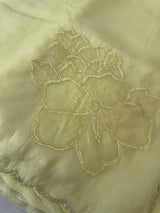 Soft crush Organza saree with beads work MBS679 ButterYellow