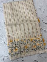 Mul chanderi saree with embriodery & zari lines MSH275