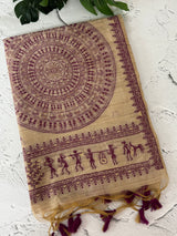 Matka Blended Tussar silk saree with kanta inspired thread work- MS4801