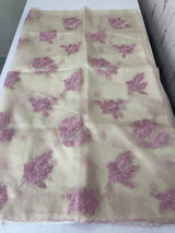 Shimmer Crush Organza saree with applique work MBS698